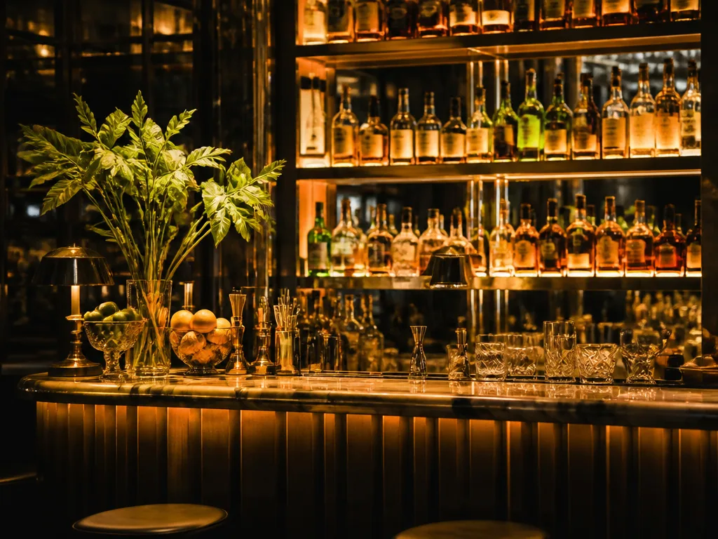 Intim cocktailbar i Malmö med varmt ljus, glas och stämningsfull inredning